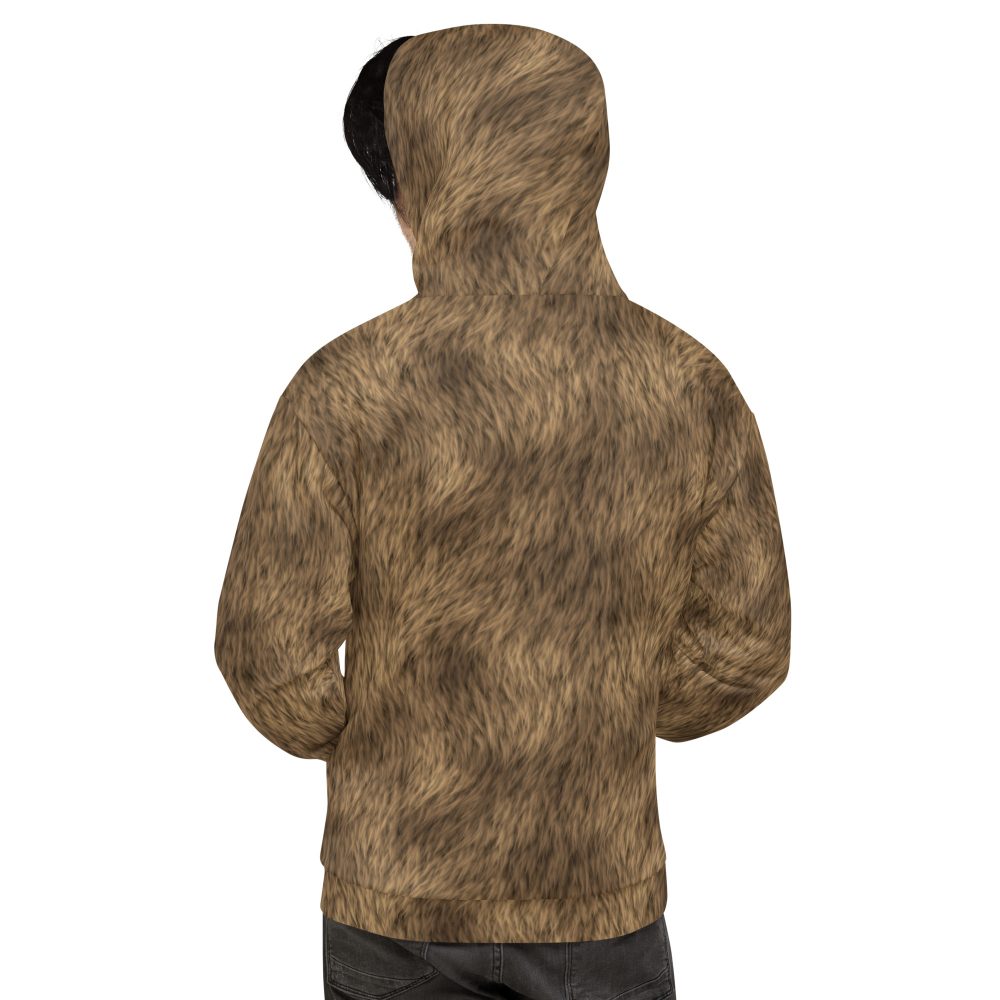 Brown Fur Print Bear Dog Cat Costume Unisex Hoodie - Image 5