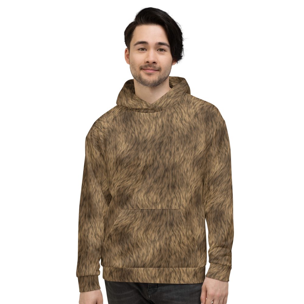 Brown Fur Print Bear Dog Cat Costume Unisex Hoodie