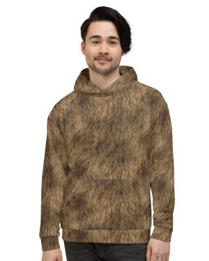 Brown Fur Print Bear Dog Cat Costume Unisex Hoodie