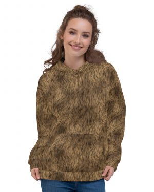 Brown Fur Print Bear Dog Cat Costume Unisex Hoodie