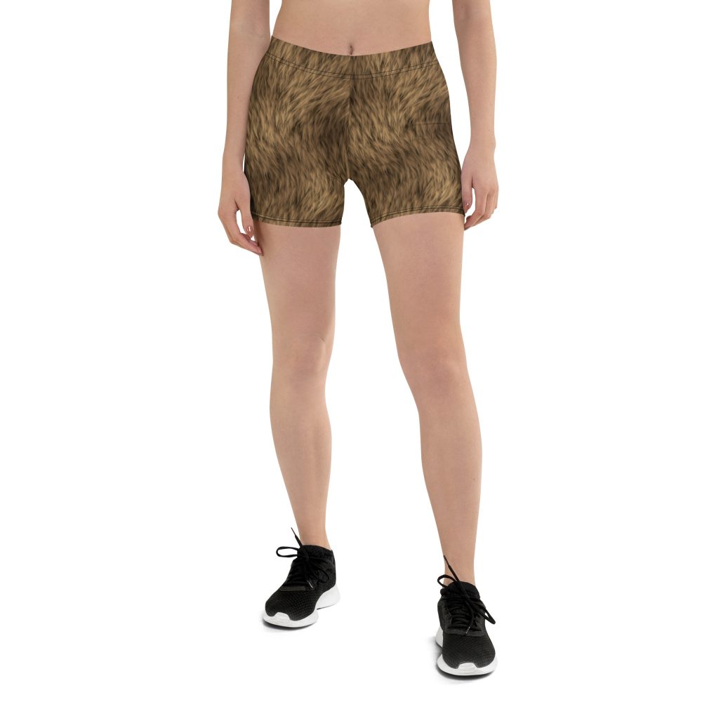 Brown Fur Print Bear Dog Cat Costume Shorts