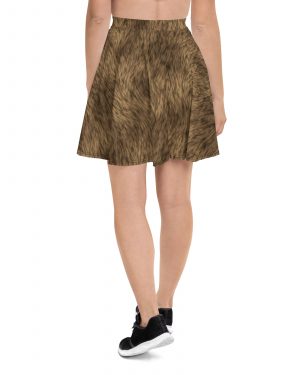 Brown Fur Print Bear Dog Cat Costume Skater Skirt