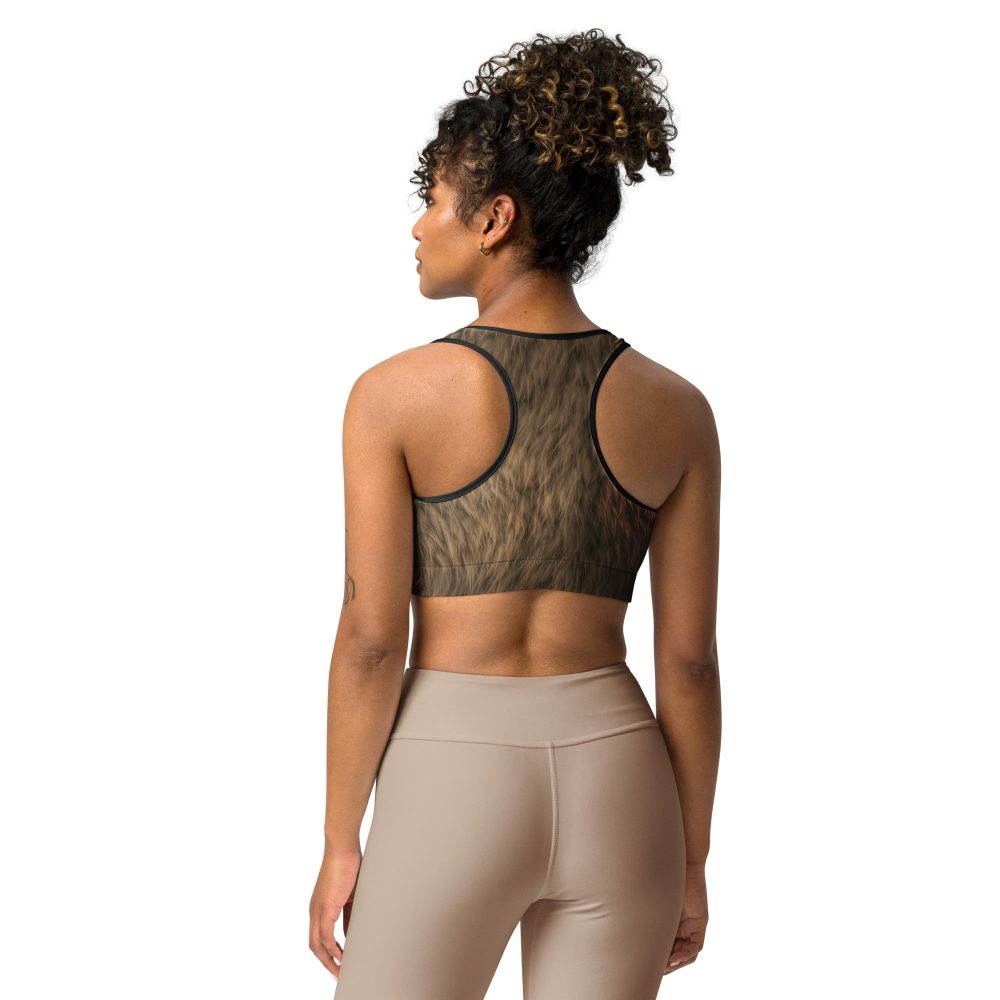 Brown Fur Print Bear Dog Cat Costume Sports bra - Image 5