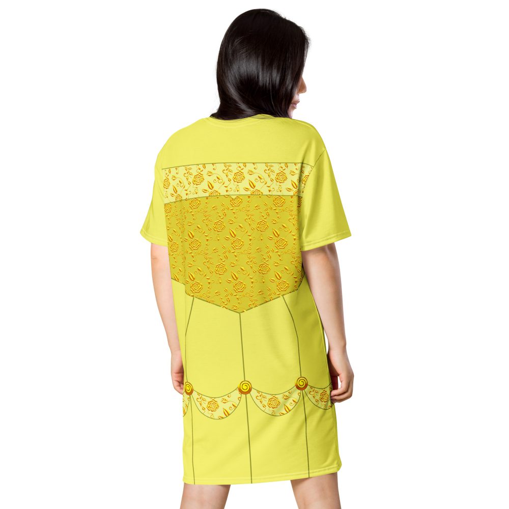 Princess Belle Costume Beauty And The Beast Halloween Cosplay T-shirt dress - Image 3