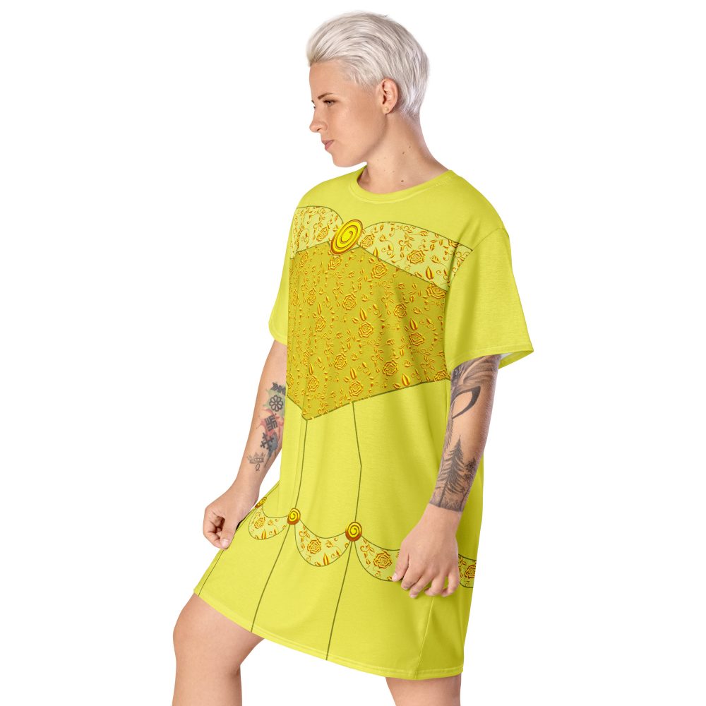 Princess Belle Costume Beauty And The Beast Halloween Cosplay T-shirt dress - Image 6