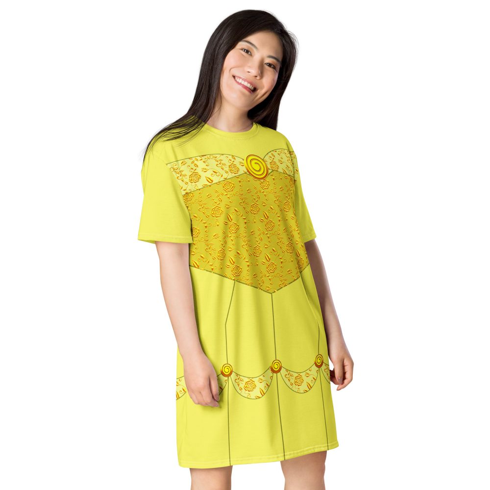 Princess Belle Costume Beauty And The Beast Halloween Cosplay T-shirt dress - Image 4