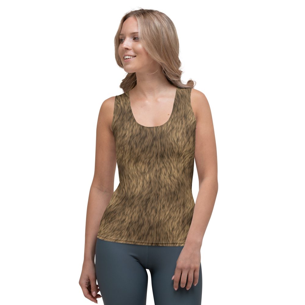 Brown Fur Print Bear Dog Cat Costume Tank Top