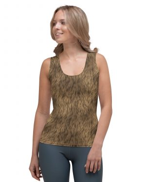 Brown Fur Print Bear Dog Cat Costume Tank Top