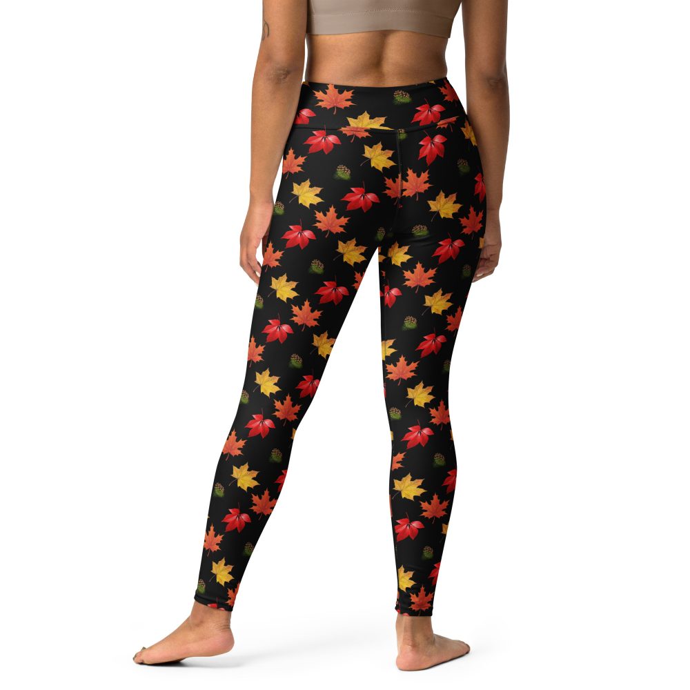 Colorful Autumn Leaves Yoga Leggings - Image 2
