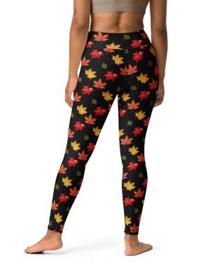 Colorful Autumn Leaves Yoga Leggings