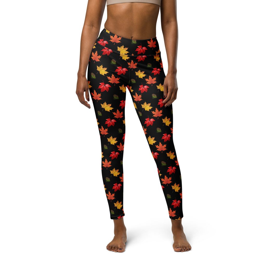 Colorful Autumn Leaves Yoga Leggings