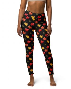 Colorful Autumn Leaves Yoga Leggings