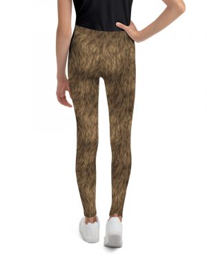 Brown Fur Print Bear Dog Cat Costume Youth Leggings