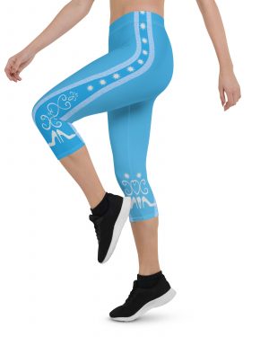 Princess Cinderella Costume Bounding Halloween Cosplay Capri Leggings