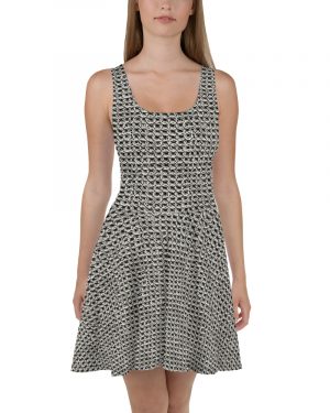 Medieval Chainmail Armor Print Skater Dress