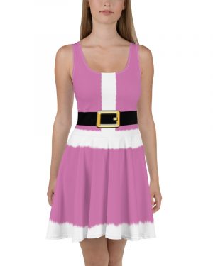 Pink Mrs. Santa Christmas Costume Skater Dress