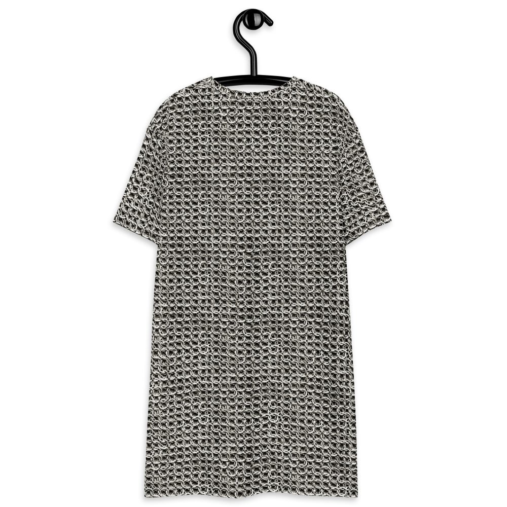 Medieval Chainmail Armor Print T-shirt dress - Image 6