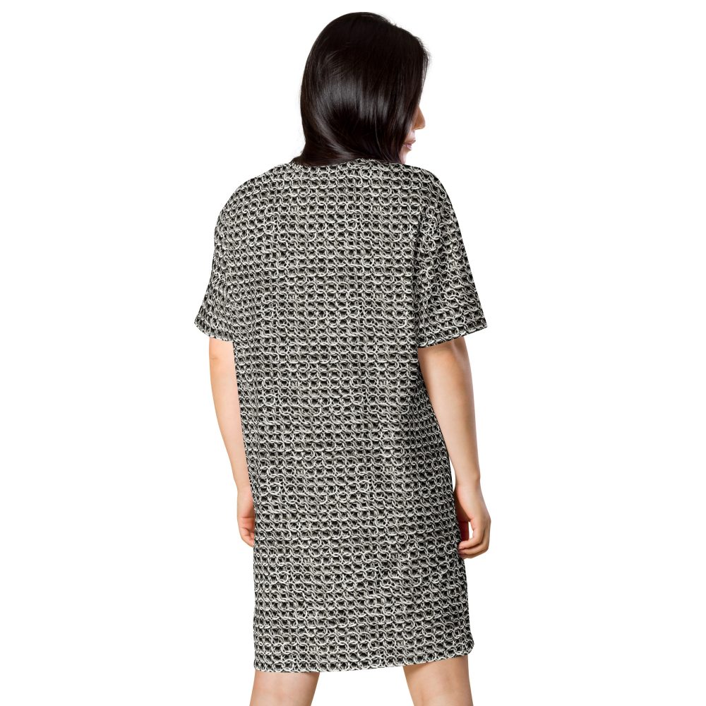 Medieval Chainmail Armor Print T-shirt dress - Image 7