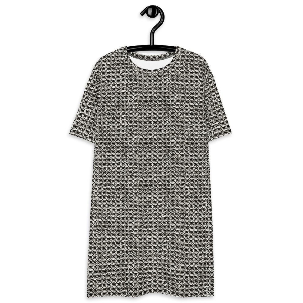 Medieval Chainmail Armor Print T-shirt dress - Image 5