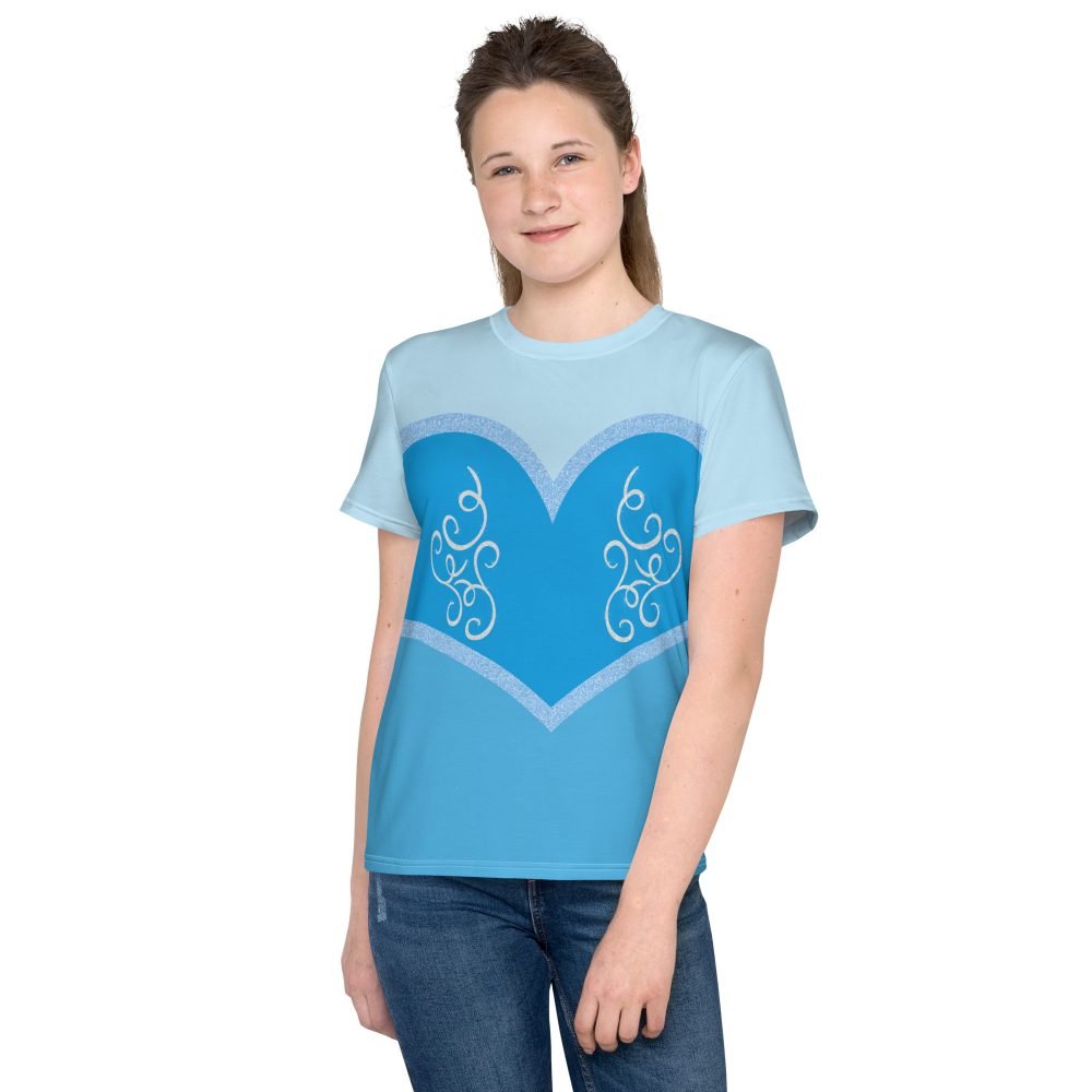 Princess Cinderella Costume Bounding Halloween Cosplay Youth crew neck t-shirt