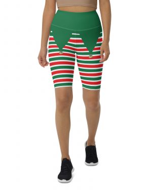 Christmas Elf Costume Festive Cosplay Bike Shorts