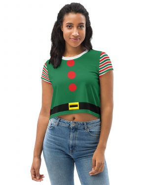 Christmas Elf Costume Festive Cosplay Crop Tee