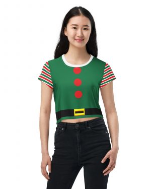 Christmas Elf Costume Festive Cosplay Crop Tee