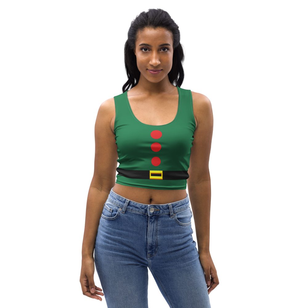 Christmas Elf Costume Festive Cosplay Crop Top - Image 2