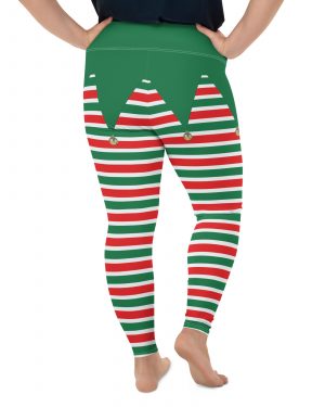 Christmas Elf Costume Festive Cosplay Plus Size Leggings