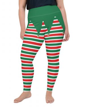 Christmas Elf Costume Festive Cosplay Plus Size Leggings