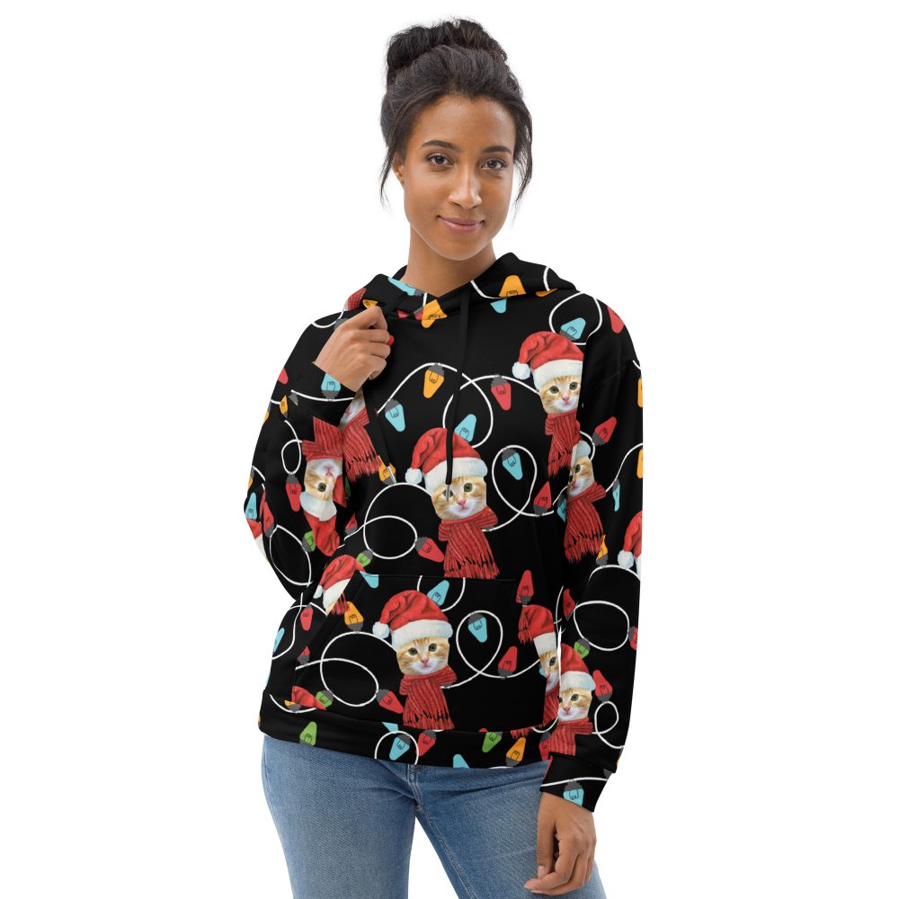 Custom Pet Photo Christmas Unisex Hoodie - Image 2