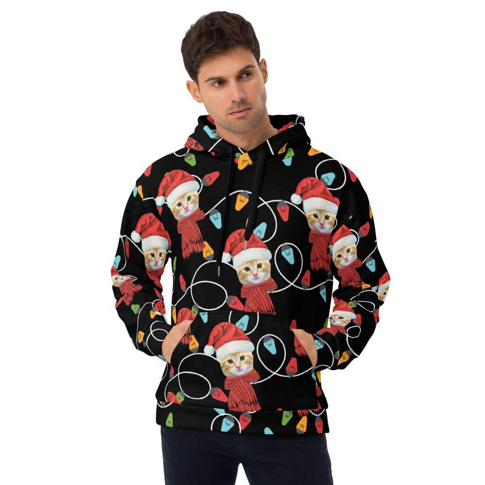Custom Pet Photo Christmas Unisex Hoodie - Image 3
