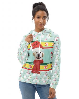 Custom Pet Photo Snowman Ugly Christmas Unisex Hoodie