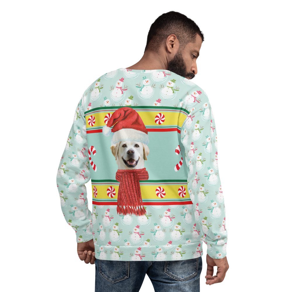 Custom Pet Photo Snowman Ugly Christmas Unisex Sweatshirt - Image 7