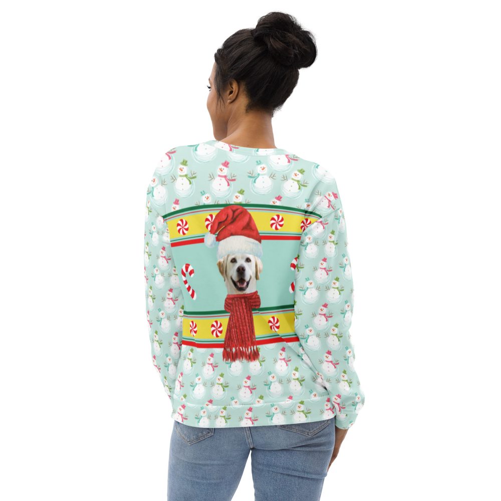 Custom Pet Photo Snowman Ugly Christmas Unisex Sweatshirt - Image 8