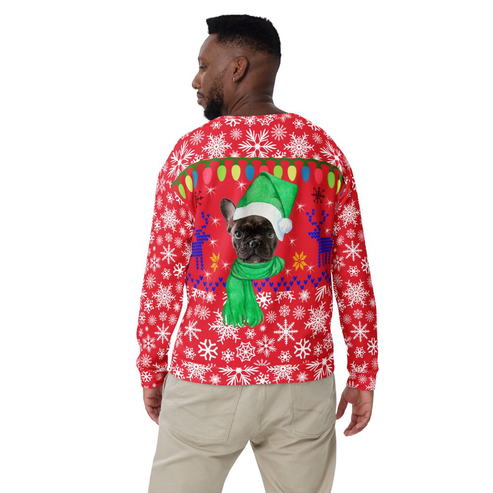 Ugly Christmas Sweater Custom Pet Photo Gift Unisex Sweatshirt - Image 5