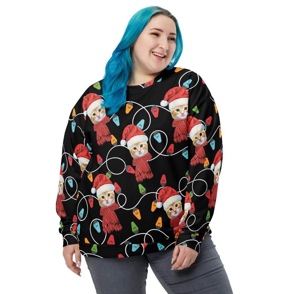 Custom Pet Photo Christmas Unisex Sweatshirt - Image 3