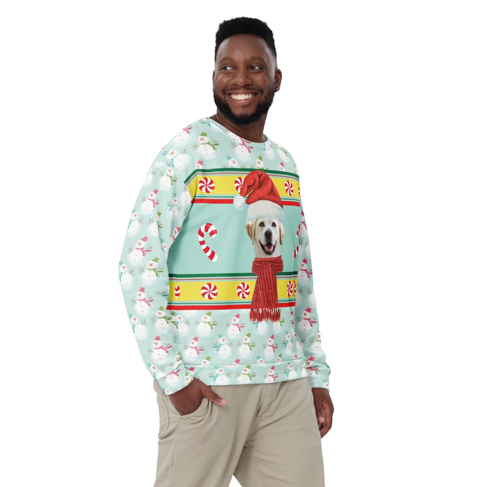 Custom Pet Photo Snowman Ugly Christmas Unisex Sweatshirt - Image 2