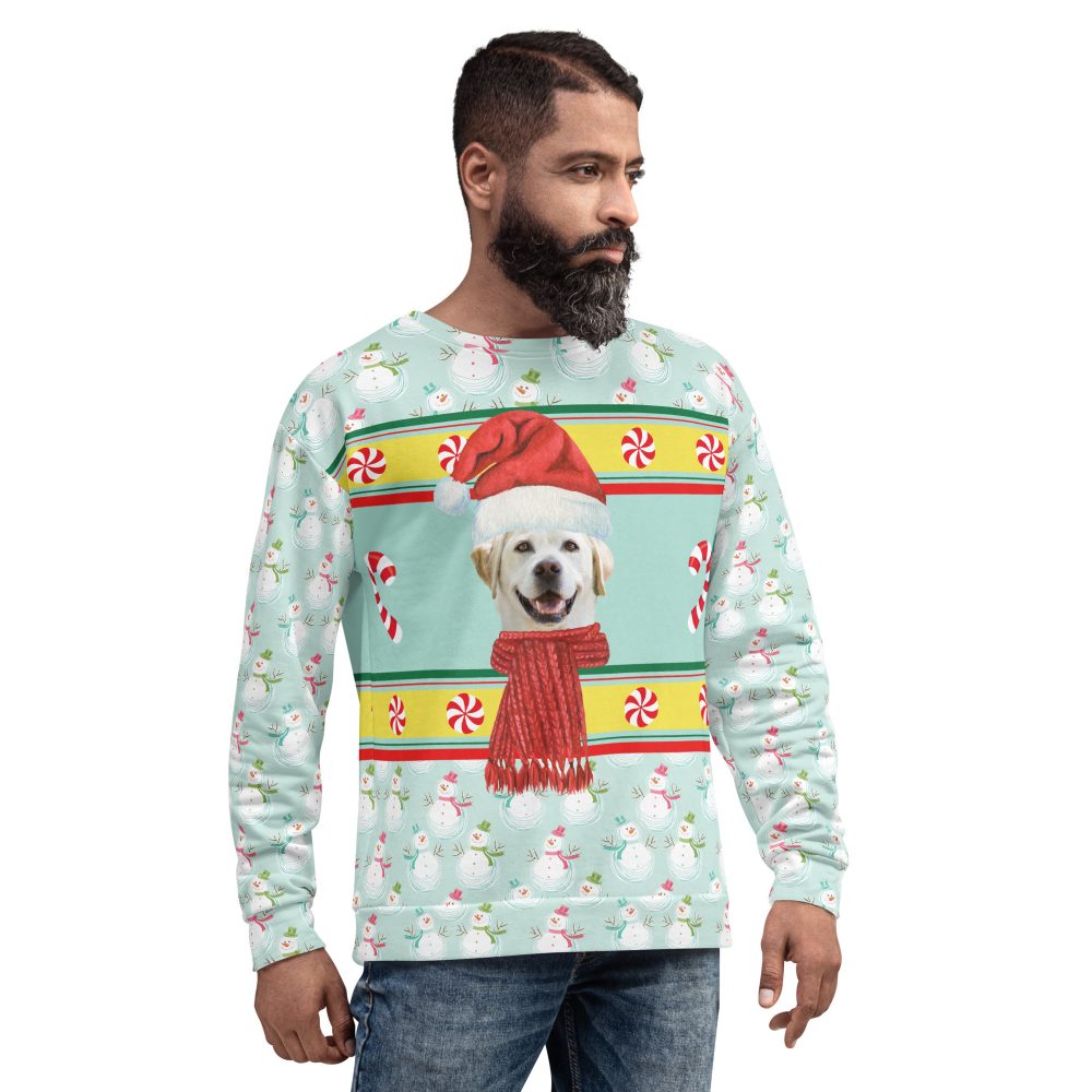Custom Pet Photo Snowman Ugly Christmas Unisex Sweatshirt - Image 4