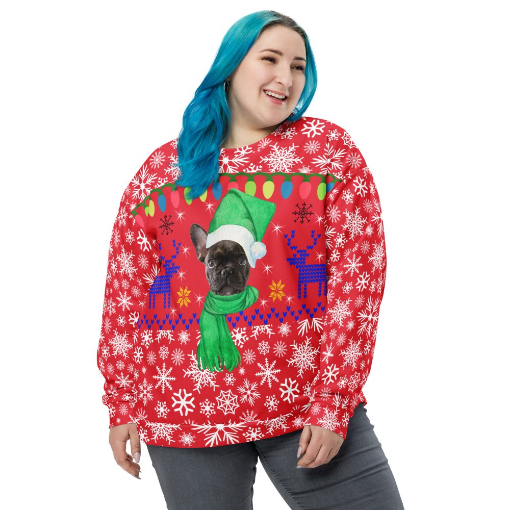 Ugly Christmas Sweater Custom Pet Photo Gift Unisex Sweatshirt