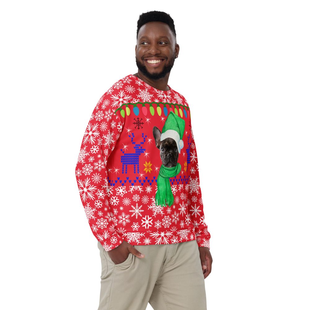 Ugly Christmas Sweater Custom Pet Photo Gift Unisex Sweatshirt - Image 2