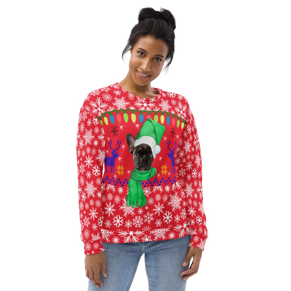 Ugly Christmas Sweater Custom Pet Photo Gift Unisex Sweatshirt - Image 3