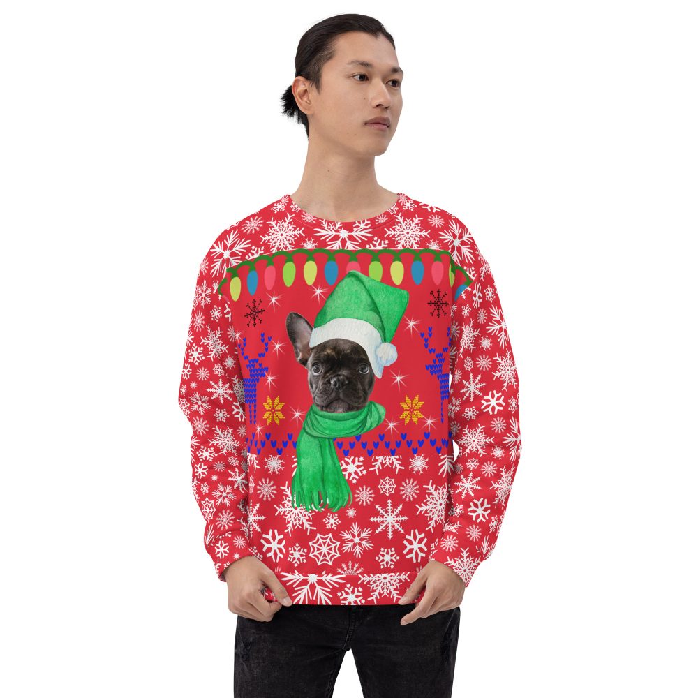 Ugly Christmas Sweater Custom Pet Photo Gift Unisex Sweatshirt - Image 4