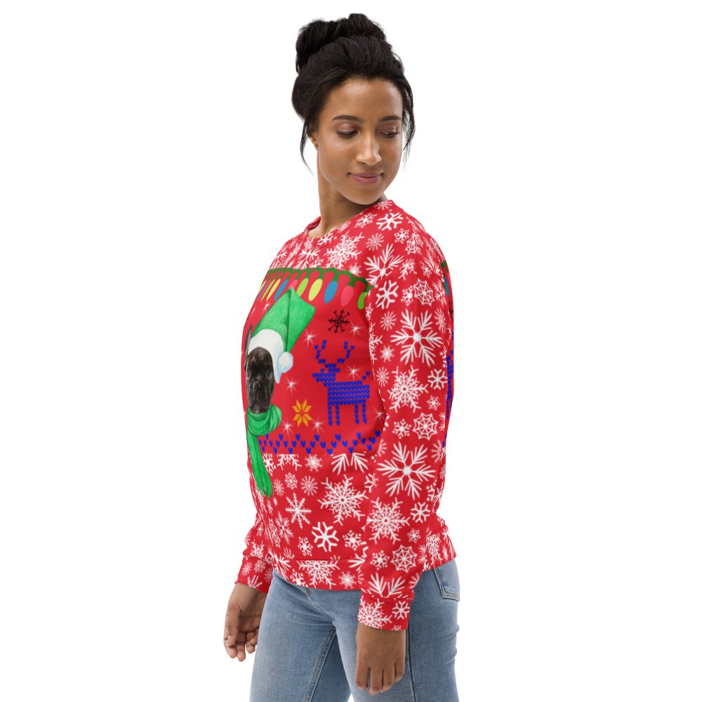 Ugly Christmas Sweater Custom Pet Photo Gift Unisex Sweatshirt - Image 8