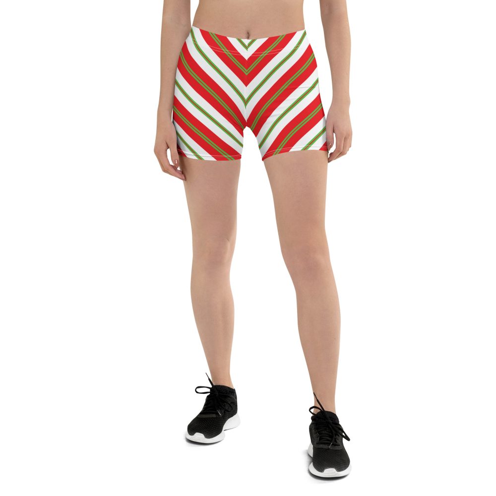 Christmas Festive Striped Red Green Shorts