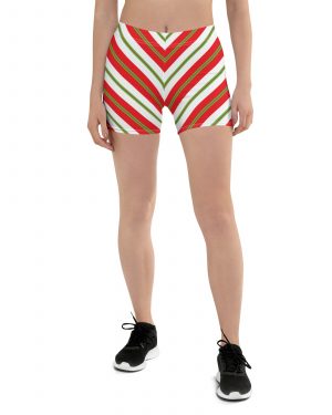 Christmas Festive Striped Red Green Shorts
