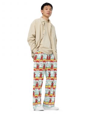 Custom Pet Photo Snowman Ugly Christmas Unisex wide-leg pants