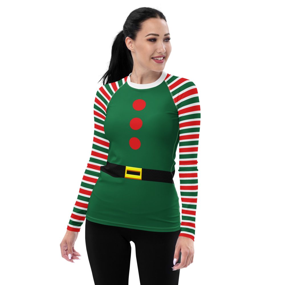 Christmas Elf Costume Long Sleeve Rash Guard