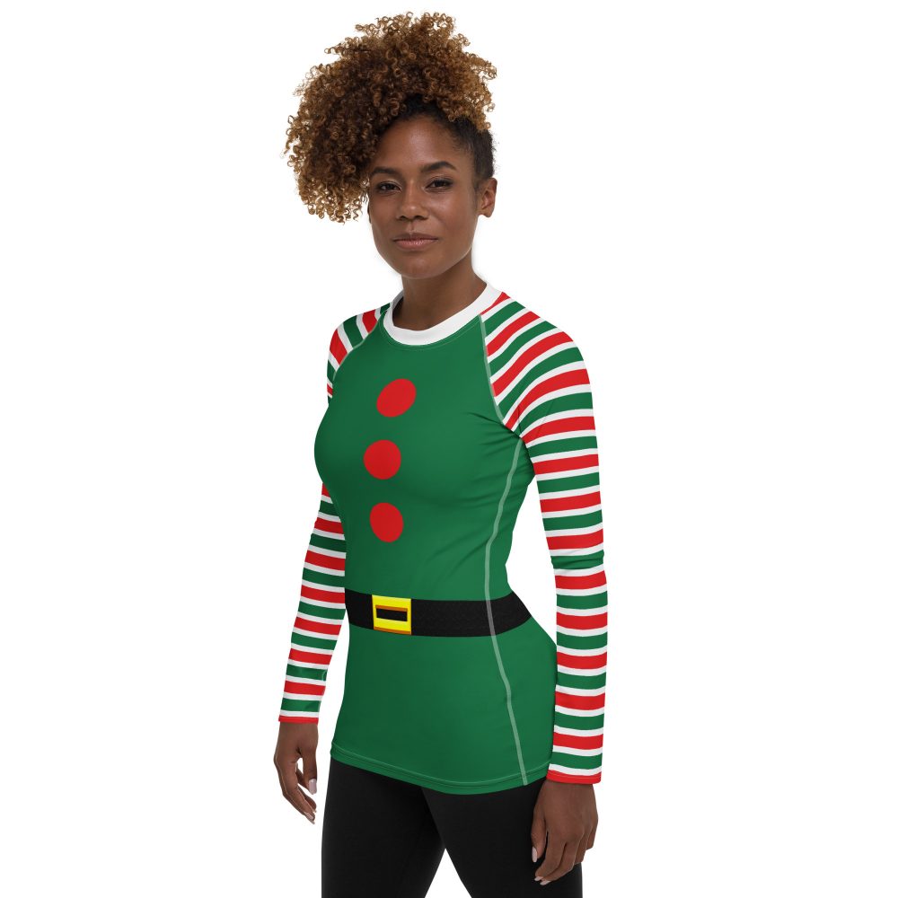 Christmas Elf Costume Long Sleeve Rash Guard - Image 7