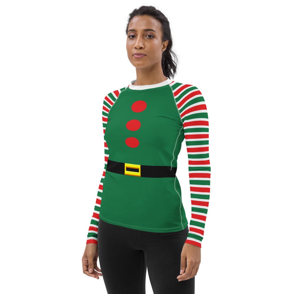 Christmas Elf Costume Long Sleeve Rash Guard - Image 8